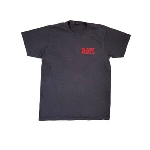 Raw Familia Men's Charcoal Black Logo T-shirt‎ Medium